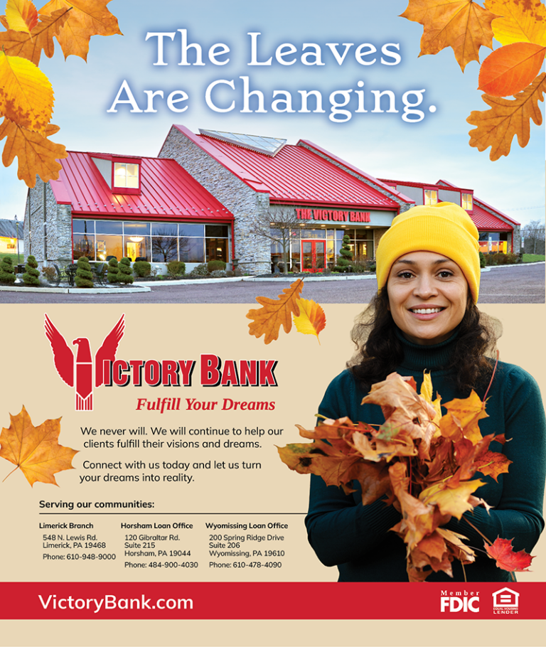Advertisement for Victory Bank, a local independent bank.